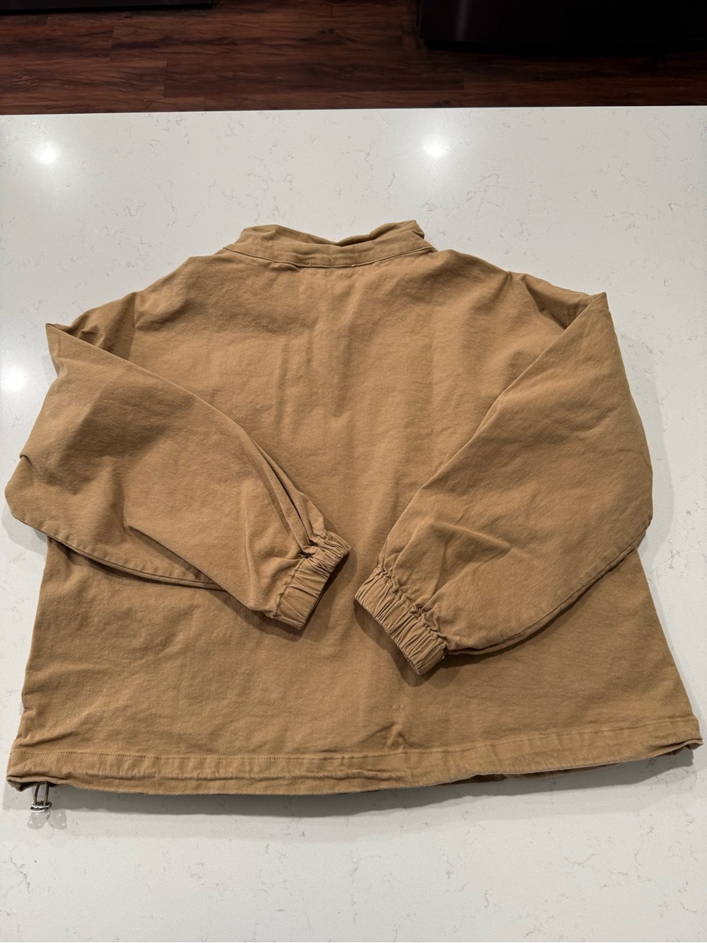 12th Tribe Tan Utility Zip-Front Women's Oversized Jacket. Size XS - Picture 5 of 10